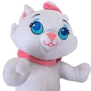 Disney Marie Cat Aristocats Plush Stuffed Animal Pink Bow White Blue Eyes 9 inch